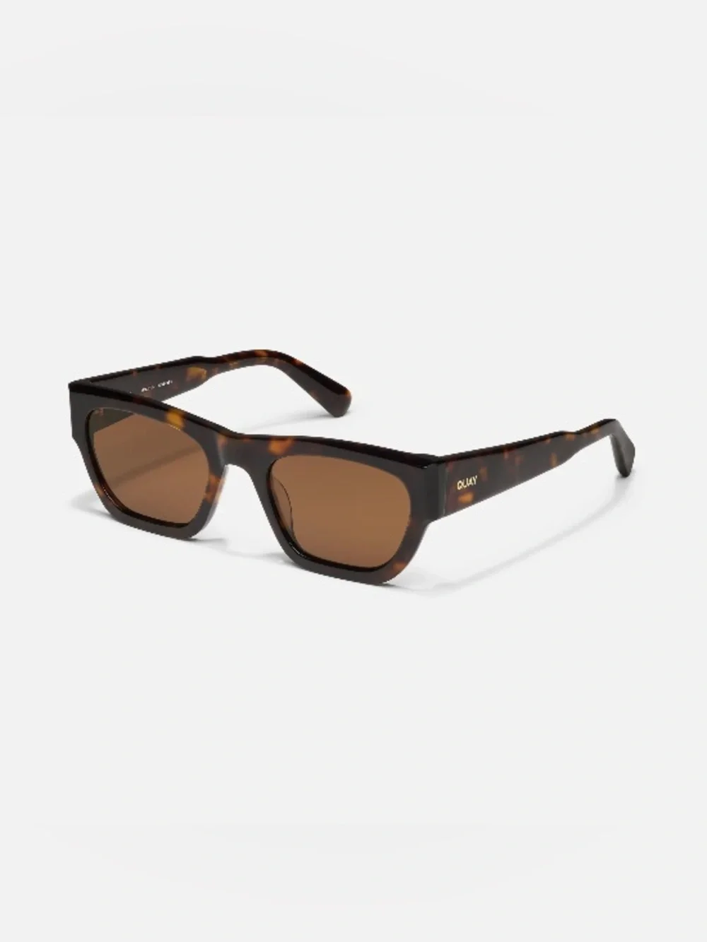 Quay Australia Tortoiseshell Brown Rectangular Sunglasses STYLE:Nice Try